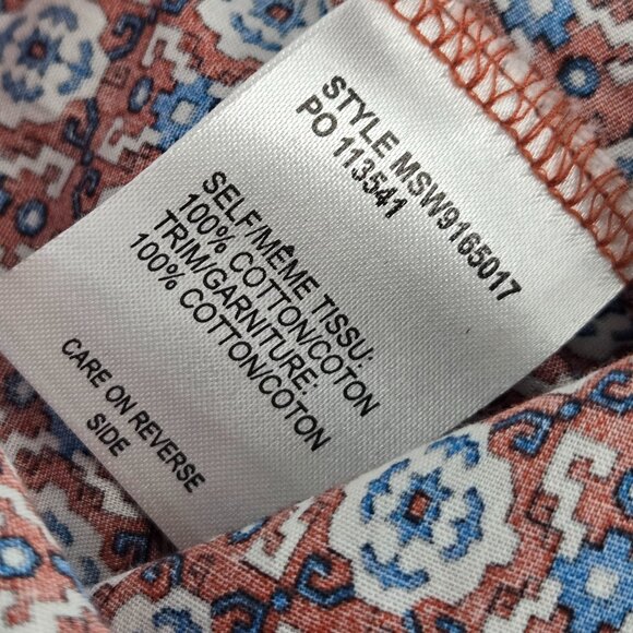 Cinch Womens Button Shirt Top Medium Long Sleeve Western Rodeo Geometric Orange - Picture 10 of 11